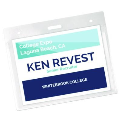 Secure Top Heavy-Duty Badge Holders, Horizontal, 4w X 3h, Clear, 25/Pack