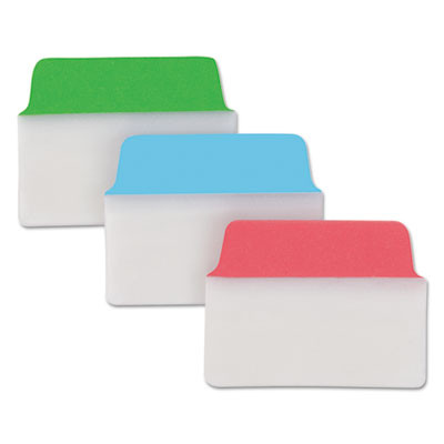 Ultra Tabs Repositionable Tabs, Standard: 2" x 1.5", 1/5-Cut, Assorted Colors (Blue, Green And Red), 48/Pack