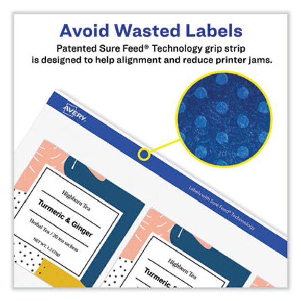 Vibrant Inkjet Color-Print Labels w/ Sure Feed, 1.5" Dia, White, 400/Pk