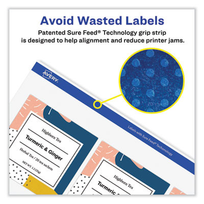 Vibrant Inkjet Color-Print Labels w/ Sure Feed, 1.5" Dia, White, 400/Pk