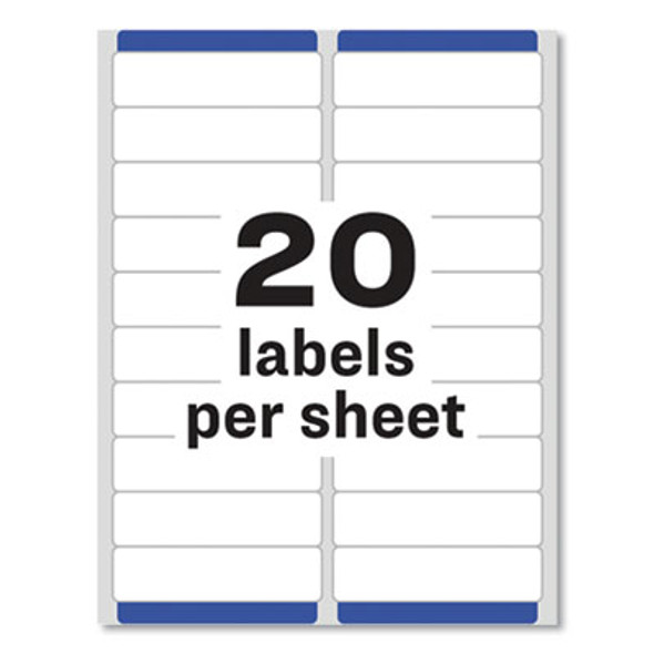Easy Peel White Address Labels W/ Sure Feed Technology, Inkjet Printers, 1 X 4, White, 20/Sheet, 100 Sheets/Box