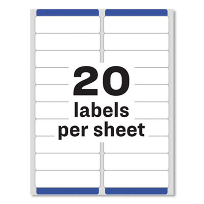 Easy Peel White Address Labels W/ Sure Feed Technology, Inkjet Printers, 1 X 4, White, 20/Sheet, 100 Sheets/Box