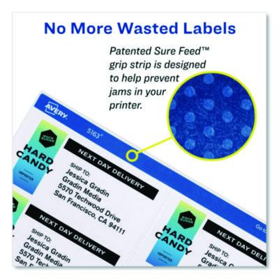 White Shipping Labels-Bulk Packs, Inkjet/Laser Printers, 3.5 X 5, White, 4/Sheet, 250 Sheets/Box