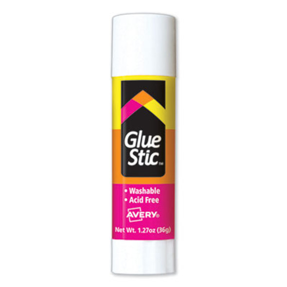 Permanent Glue Stic Value Pack, 1.27 Oz, Applies White, Dries Clear, 6/Pack