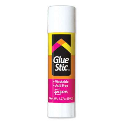 Permanent Glue Stic Value Pack, 1.27 Oz, Applies White, Dries Clear, 6/Pack