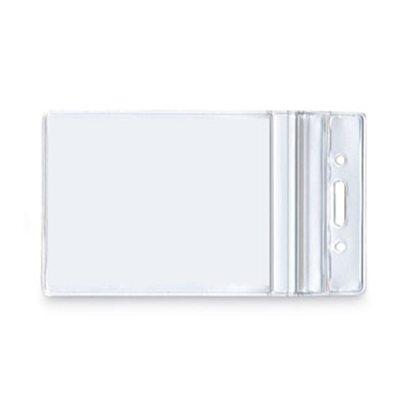 Resealable Id Badge Holders, Vertical Orientation, Transparent Frost 2.68" x 5" Holder, 2.38" x 3.75" Insert, 50/Pack