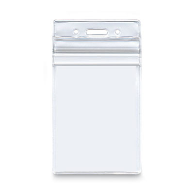 Resealable Id Badge Holders, Vertical Orientation, Transparent Frost 2.68" x 5" Holder, 2.38" x 3.75" Insert, 50/Pack