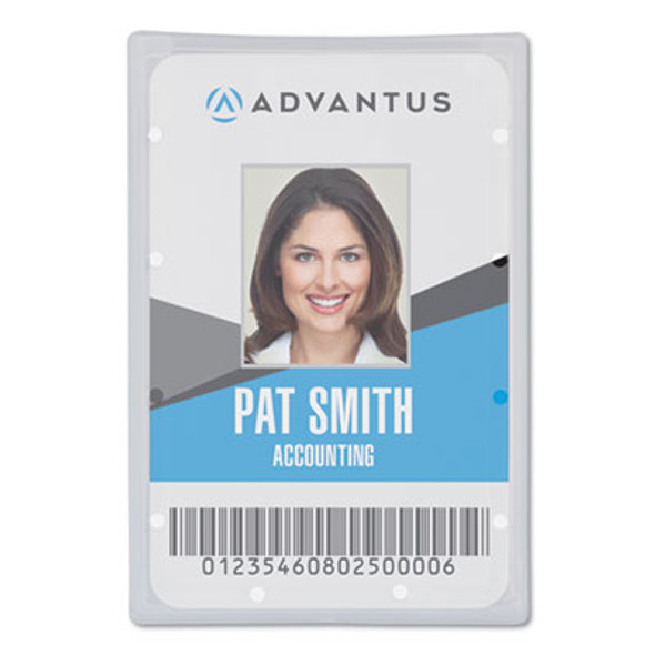 Clear Id Card Holder, Horizontal, Clear 2.31" x 3.69" Holder, 2.13" x 3.38" Insert, 25/Pack