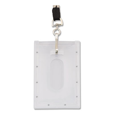 Clear Id Card Holder, Horizontal, Clear 2.31" x 3.69" Holder, 2.13" x 3.38" Insert, 25/Pack