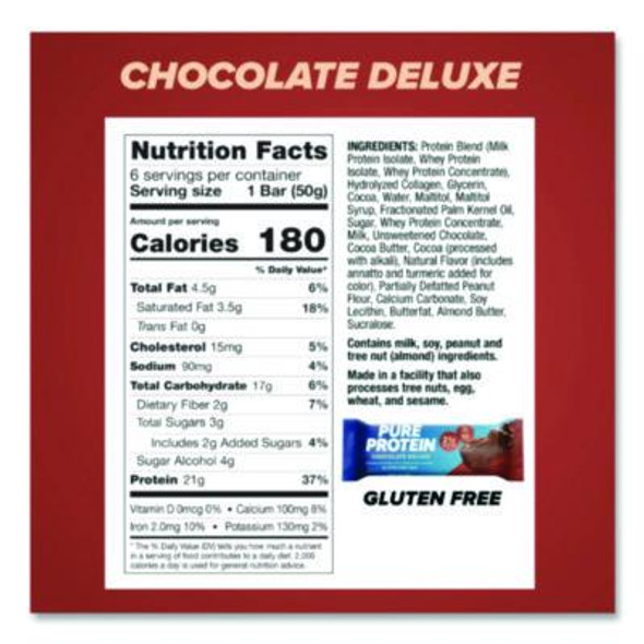Pure Protein Bar, Chocolate Deluxe, 1.76 Oz Bar, 6/Box