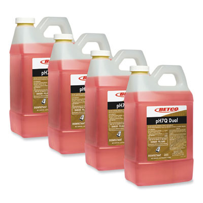 Ph7Q Dual Neutral Fastdraw Disinfectant Cleaner, Lemon Scent, 67.6 Oz Bottle, 4/Carton