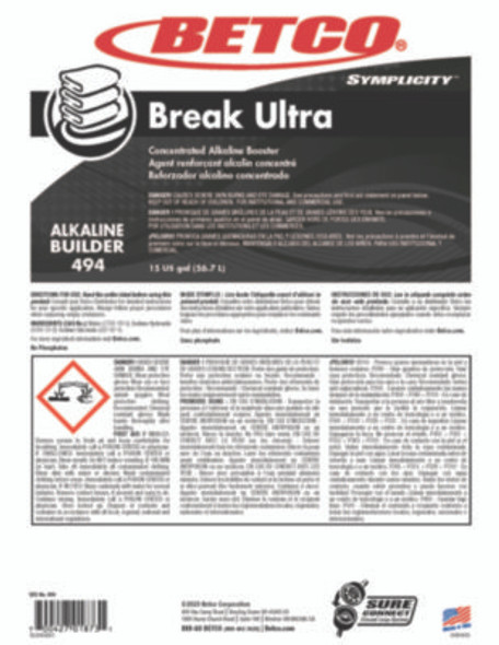 Symplicity Break Ultra Alkaline Booster, 15 Gal Drum