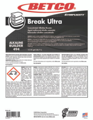 Symplicity Break Ultra Alkaline Booster, 15 Gal Drum