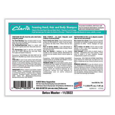 Foaming Hand, Hair And Body Shampoo, Fresh Scent, 1,000 Ml, 6/Carton