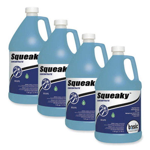 Squeaky Concentrate Floor Cleaner, Characteristic Scent, 1 Gal Bottle, 4/Carton
