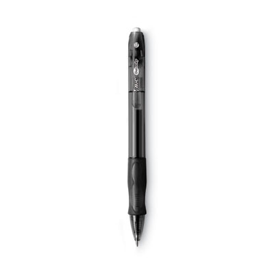 Gel-Ocity Gel Pen, Retractable, Medium 0.7 Mm, Black Ink, Translucent Black Barrel, Dozen