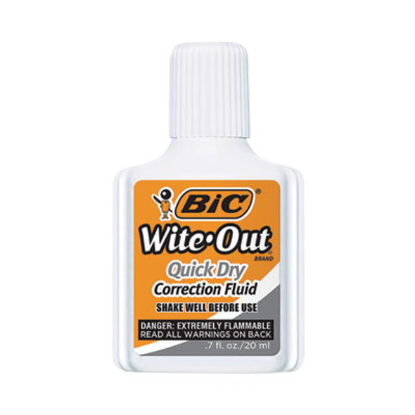 Wite-Out Quick Dry Correction Fluid Value Pack, Foam Brush Tip Applicator, 0.68 Oz Bottle, White, Dozen