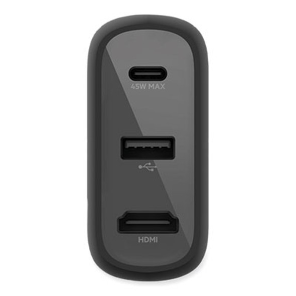 Connect 46.5W Multi-Port Power Hub For Usb-C Laptop Or Nintendo Switch, 3 Ports, Black