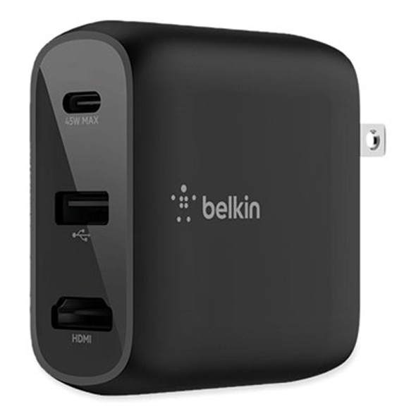Connect 46.5W Multi-Port Power Hub For Usb-C Laptop Or Nintendo Switch, 3 Ports, Black