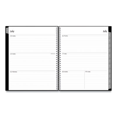 Enterprise Academic Weekly/Monthly Planner, 11 x 8.5, Black Cover, 12-Month (July To June): 2025 To 2026