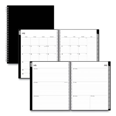 Enterprise Academic Weekly/Monthly Planner, 11 x 8.5, Black Cover, 12-Month (July To June): 2025 To 2026