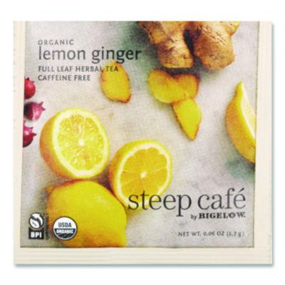 Steep Cafe Organic Herbal Tea, Lemon Ginger, 50 Bags/Carton