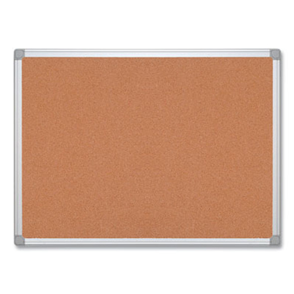 Earth Cork Board, 72" x 48", Tan Surface, Satin Aluminum Frame