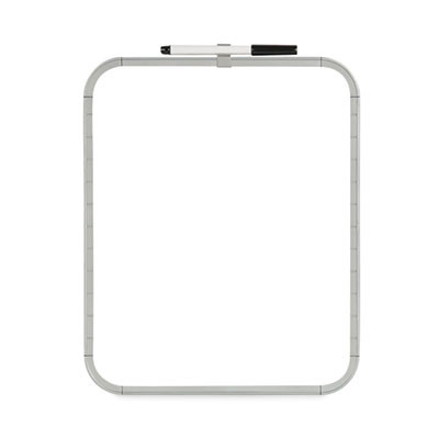 Magnetic Dry Erase Board, 11" x 14", White Surface, White Plastic Frame