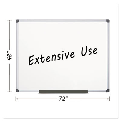 Porcelain Value Dry Erase Board, 48" x 72", White Surface, Satin Aluminum Frame