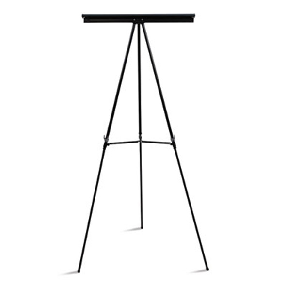 Lightweight Telescoping Tripod Display Easel, 35" To 64" Tall, Metal, Black, Supports Up To 25 Lb