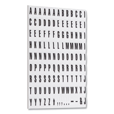 Heavy-Duty Board Magnets, Letters, 0.75" Tall, Black Characters, White Background, 120 Pieces
