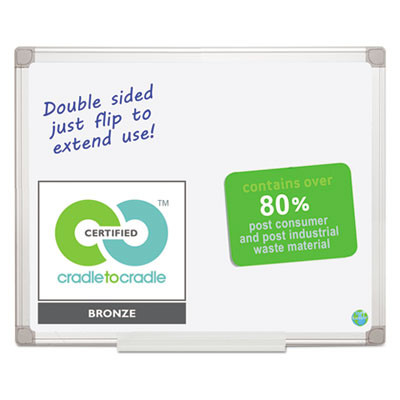 Earth Silver Easy Clean Dry Erase Boards, 36" x 24", White Surface, Satin Aluminum Frame