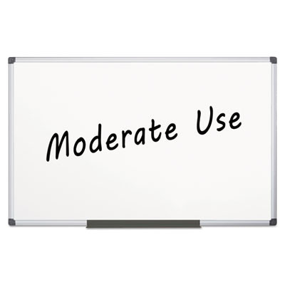 Value Melamine Dry Erase Board, 48" x 96", White Surface, Satin Aluminum Frame