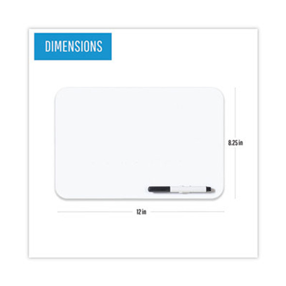Dry Erase Lap Board, 11.88" x 8.25", White Surface