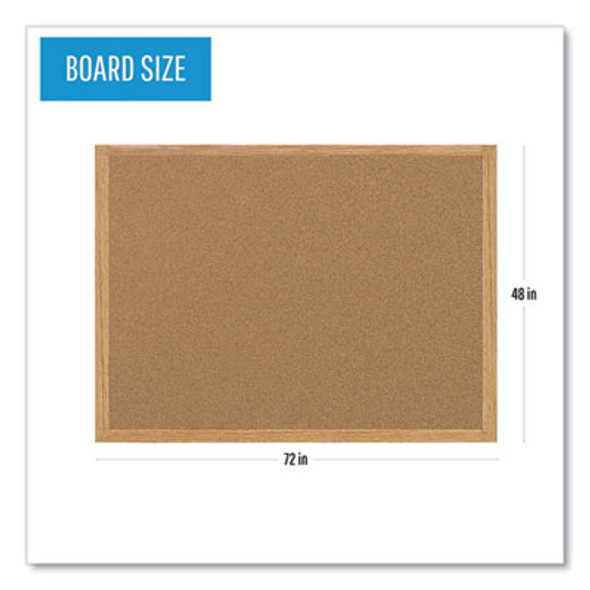 Earth Cork Board, 72" x 48", Tan Surface, Oak Finished Wood Frame