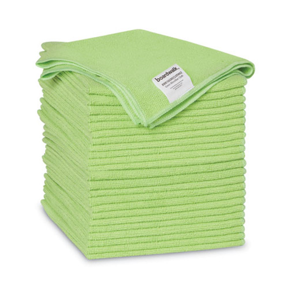 Microfiber Cleaning Cloths, 16 X 16, Green, 24/Pack