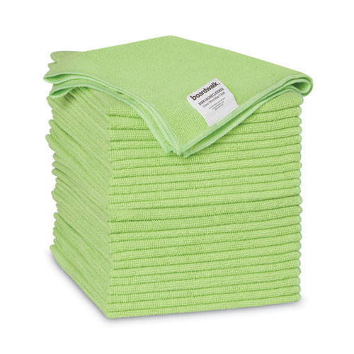 Microfiber Cleaning Cloths, 16 X 16, Green, 24/Pack