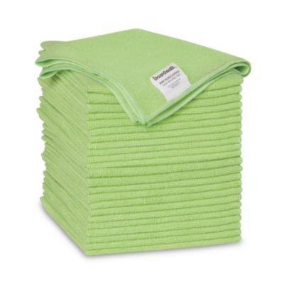 Microfiber Cleaning Cloths, 16 X 16, Green, 24/Pack