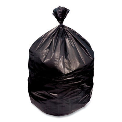 Low-Density Waste Can Liners, 23 Gal, 0.9 Mil, 28" x 45", Black, Perforated Roll, 25 Bags/Roll, 8 Rolls/Carton