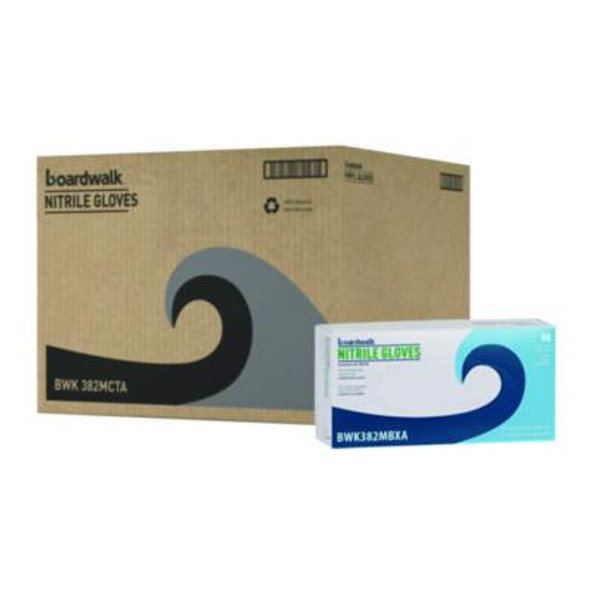 Disposable Examination Nitrile Gloves, Powder-Free, Medium, 5 Mil Thick, 9.5" Long, Blue, 100/Box, 10 Boxes/Carton