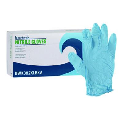 Disposable Examination Nitrile Gloves, Powder-Free, X-Large, 5 Mil Thick, 9.5" Long, Blue, 100/Box