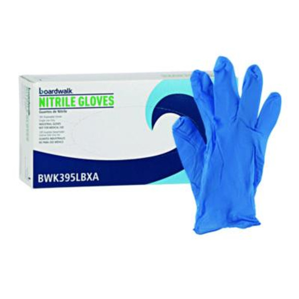 395 Series Disposable General-Purpose Nitrile Gloves, Powder-Free, Large, 5 Mil Thick, 9.5" Long, Blue, 100/Box, 10 Boxes/Ct