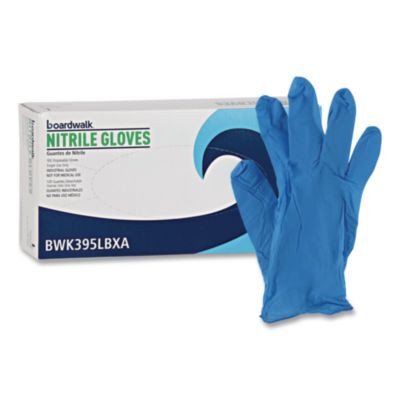 395 Series Disposable General-Purpose Nitrile Gloves, Powder-Free, Large, 5 Mil Thick, 9.5" Long, Blue, 100/Box, 10 Boxes/Ct