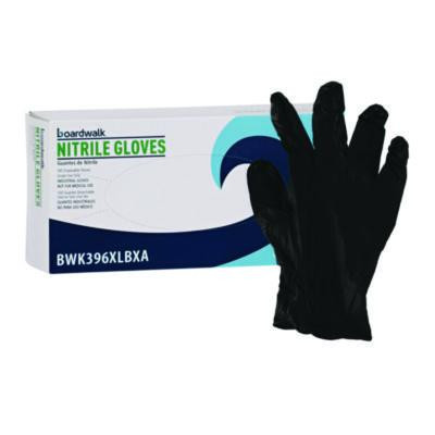 396 Series Disposable General-Purpose Nitrile Gloves, Powder-Free, X-Large, 4.4 Mil Thick, 9.5" Long, Black, 100/Box