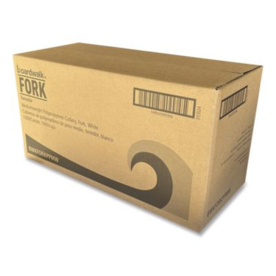 Mediumweight Polypropylene Cutlery, Fork, 5.51", Plastic, White, 1,000/Carton