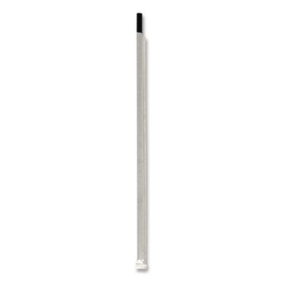 Wrapped Jumbo Straws, 10.25", Polypropylene, Black, 500/Pack, 4 Packs/Carton