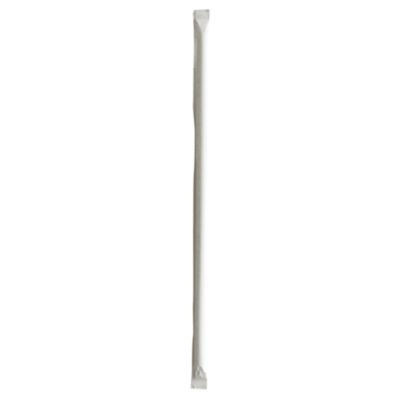 Wrapped Jumbo Straws, 10.25", Polypropylene, Clear, 500/Pack, 4 Packs/Carton