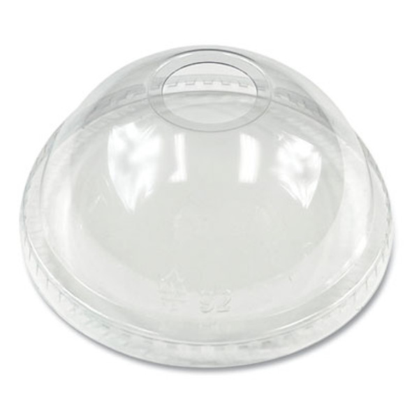 Pet Cold Cup Dome Lids, Fits 9 Oz To 12 Oz Cold Cups, Plastic, Clear, 100/Pack