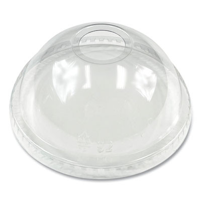 Pet Cold Cup Dome Lids, Fits 9 Oz To 12 Oz Cold Cups, Plastic, Clear, 100/Pack