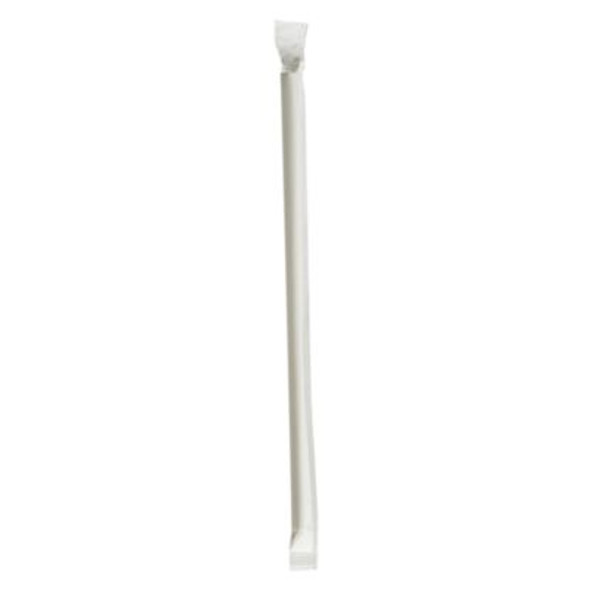 Wrapped Jumbo Paper Straws, 7.75", Paper, White, 320/Pack, 4 Packs/Carton